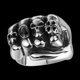 Stainless Steel Antique Gothic Biker Tribal Ring Black Men's Unisex B181