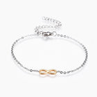 Stainless Steel Set Bracelet Necklace Earrings Infinity Gold Silver 18" Z750