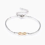 Stainless Steel Set Bracelet Necklace Earrings Infinity Gold Silver 18" Z750