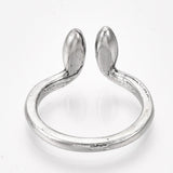 Alloy Cuff Finger Ring Rabbit Ear Antique Silver Size 6 Adjustable 16.5mm P458