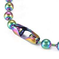 Stainless Steel Necklace Connectors Rainbow Multi-color 24.8 inches 63cm Z668