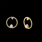 Yellow Gold Plated Earrings Stud AAA Zirconia  Push Back Clasp L511