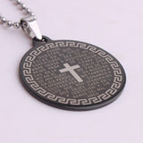 316L Stainless Steel Pendant  1.36X1.36 Inch Cross Holy Bible Necklace 22" B139