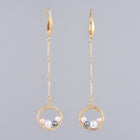 Dangle Earring Pendant Necklace Set Pearl Earring Hooks Gold 17" P761