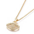 304 Stainless Steel Set Zirconia Necklace Stud Earrings Eye Gold 17.72" P714