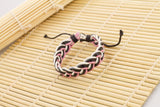 Genuine Leather Handmade Bracelet Men's Unisex Wrap Tribal Pink Black White H226