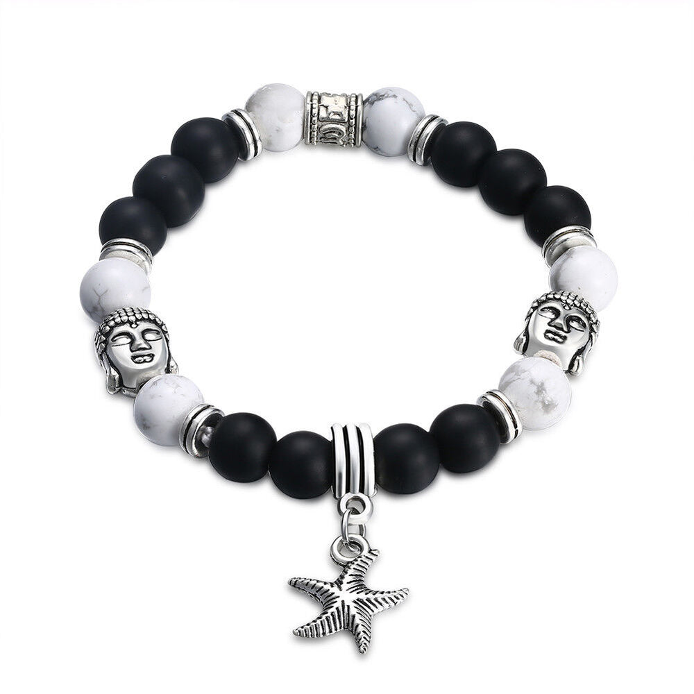 Antique Silver Plated Bracelet Adjustable Size Star Fish 9MM No Clasp L555