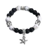 Antique Silver Plated Bracelet Adjustable Size Star Fish 9MM No Clasp L555