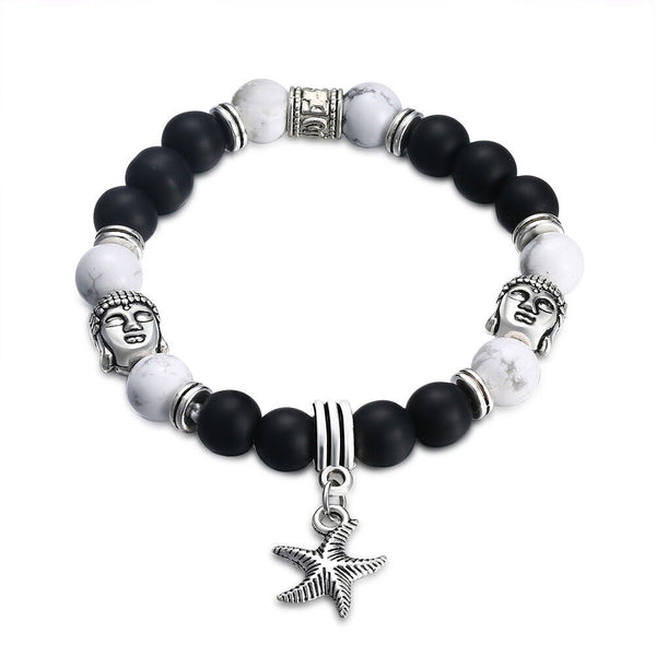 Antique Silver Plated Bracelet Adjustable Size Star Fish 9MM No Clasp L555