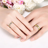 Stainless Steel Band Fashion Wedding Ring Yellow Gold Men's Unisex B469