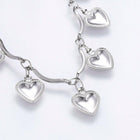 304 Stainless Steel Charm Bracelet Lobster Heart Silver Color 8.2" 2.5mm  A66