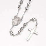 304 Stainless Steel Necklaces Rosary Bead Necklaces Silver 25.2inches 64cm Z541