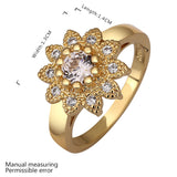 Gold Zirconia Flower Band Ring Size 8 B107