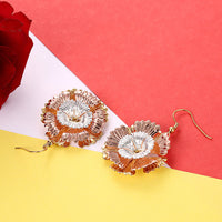 Rose Gold Plated Earrings Chandelier Fish Hook Clasp L635