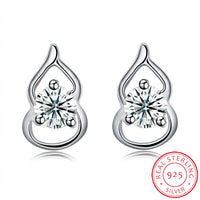 Sterling Silver Earrings  Stud AAA Zirconia  Push Back Clasp L754