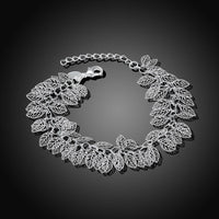 Sterling Silver Plated Leafs Lobster 8 Inches 2.7MM Bracelet L141