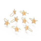 Dangle Earring Flower Nickel Free Real Gold Fish Hook 16x11mm  0.9mm P138