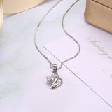 Sterling Silver Necklace Pendant Drop AAA Zirconia 18" 1MM Lobster Clasp B452