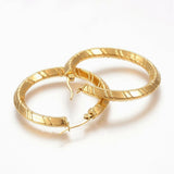 304 Stainless Steel Hoop Earrings Gold 42x40x5mm Pin 1x0.8mm  P581