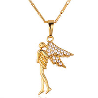 Gold Plated Necklace Pendant  Fairy Wings  Women's Lobster Clasp L125