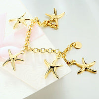 Yellow Gold Plated Bracelet Lobster 8 Inches L161