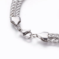 Stainless Steel Chain/Twisted Bracelet Lobster Silver 8.6" 22cm Z176