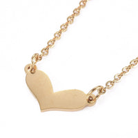 Stainless Steel Pendant Necklaces Lobster Heart Gold 18.30inches 46.5cm Z491