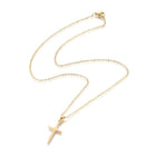 Stainless Steel Pendant Necklace Chain Lobster Religion Cross Gold 17.5" A221