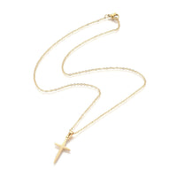 Stainless Steel Pendant Necklace Chain Lobster Religion Cross Gold 17.5" A221