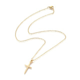 Stainless Steel Pendant Necklace Chain Lobster Religion Cross Gold 17.5" A221