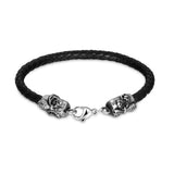 Stainless Steel Leather Bracelet  8.5 Inches 5MM Lobster L390