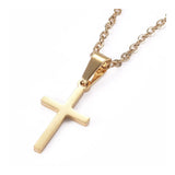 Stainless Steel Pendant Necklaces Lobster Cross Gold 17.71inches 45cm Z490