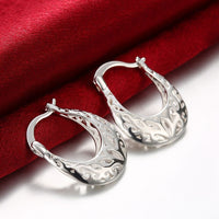 Sterling Silver Plated Earrings Hoop Hinged Hoop .84" L375