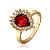 Gold Red Zirconia Band Ring Size 8 B105