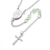 Stainless Steel Necklaces Rosary Bead Necklaces Cross Olive 19.49" P669