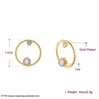Yellow Gold Plated Earrings Stud AAA Zirconia  Push Back Clasp L511