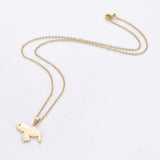 Stainless Steel Set Earring Pendant Necklace Sloth Gold 18" P785