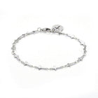 304 Stainless Steel Cross Link Anklet Lobster Flat Cross Silver Color 8.8" A48