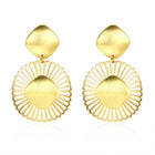 Yellow Gold Plated Earrings Chandelier Latch Back Clasp L612
