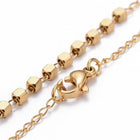304 Stainless Steel Rosary Bead Necklace Easter Cross Virgin Mary Gold 21"  A387