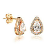 Gold Plated Earring  Drop Tear AAA Cubic Zirconia Women's G247