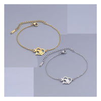 Stainless Steel Bracelet Lobster Clasp Dolphin Heart Gold Silver Adjustable P253