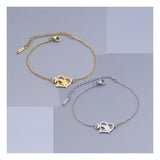 Stainless Steel Bracelet Lobster Clasp Dolphin Heart Gold Silver Adjustable P253