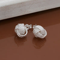 Sterling Silver Plated Ball Stud Earrings L28