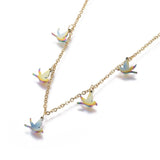 Stainless Steel Set Pendant Necklace Stud Earrings Back Pigeon 16.5" P699