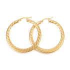304 Stainless Steel Hoop Earrings Gold 44x43x4mm Pin 1x0.8mm  P580