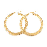 304 Stainless Steel Hoop Earrings Gold 44x43x4mm Pin 1x0.8mm  P580