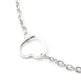 Stainless Steel Cable Anklet Bracelet Heart Lobster Silver 9" 23.3cm Z20