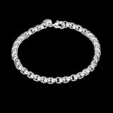 Sterling Silver Plated Bracelet 8 Inches 4.5MM  Lobster L296