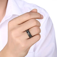 Stainless Steel Band Wedding Ring Black Men's Unisex B455